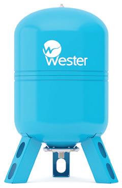 Мембранный напорный гидробак для водоснабжения WAV-80 вертикальный синий, 80л, 10атм, 1", 410х807 мм