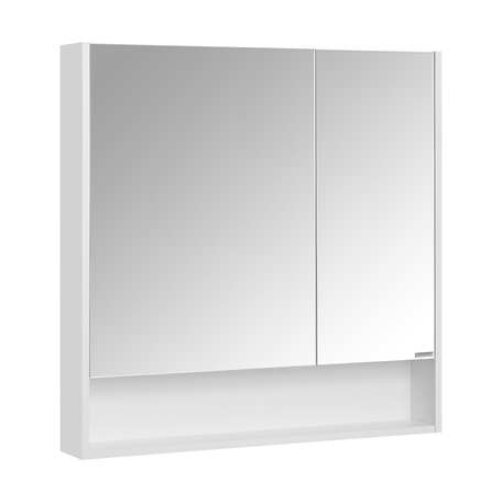 Зеркальный шкаф Aquaton Сканди 90 белый, 850х900х130мм, 3 полки